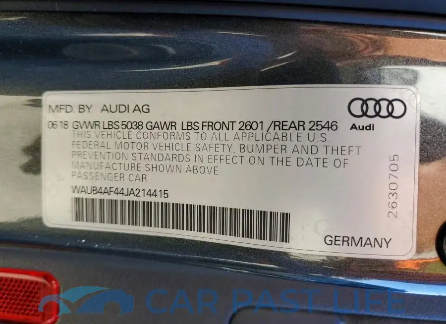 WAUB4AF44JA214415# 12