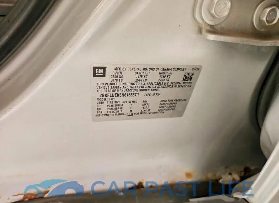 2GKFLUEK5H6135579# 13