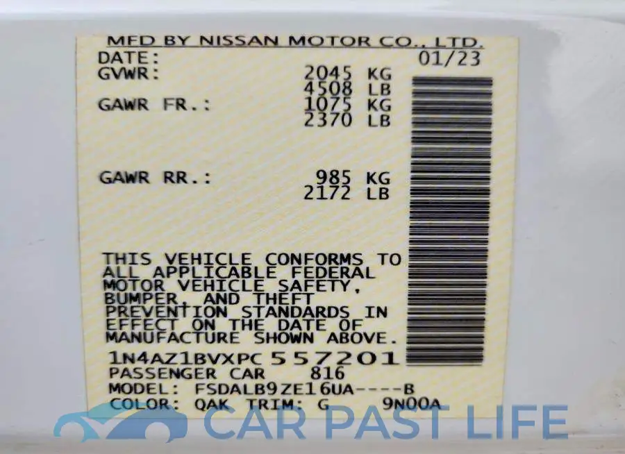 1N4AZ1BVXPC557201# 13