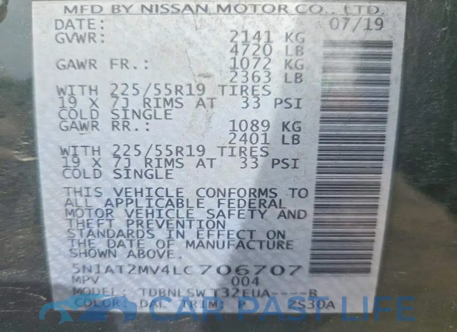 5N1AT2MV4LC706707# 13