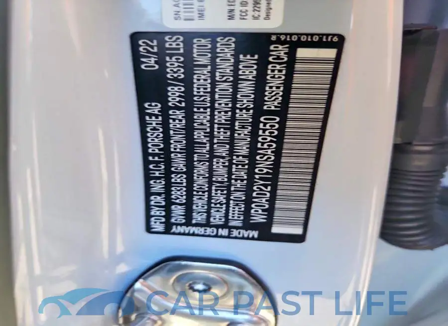 WP0AD2Y19NSA59550# 12