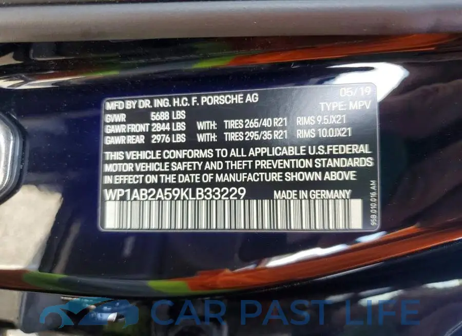 WP1AB2A59KLB33229# 13