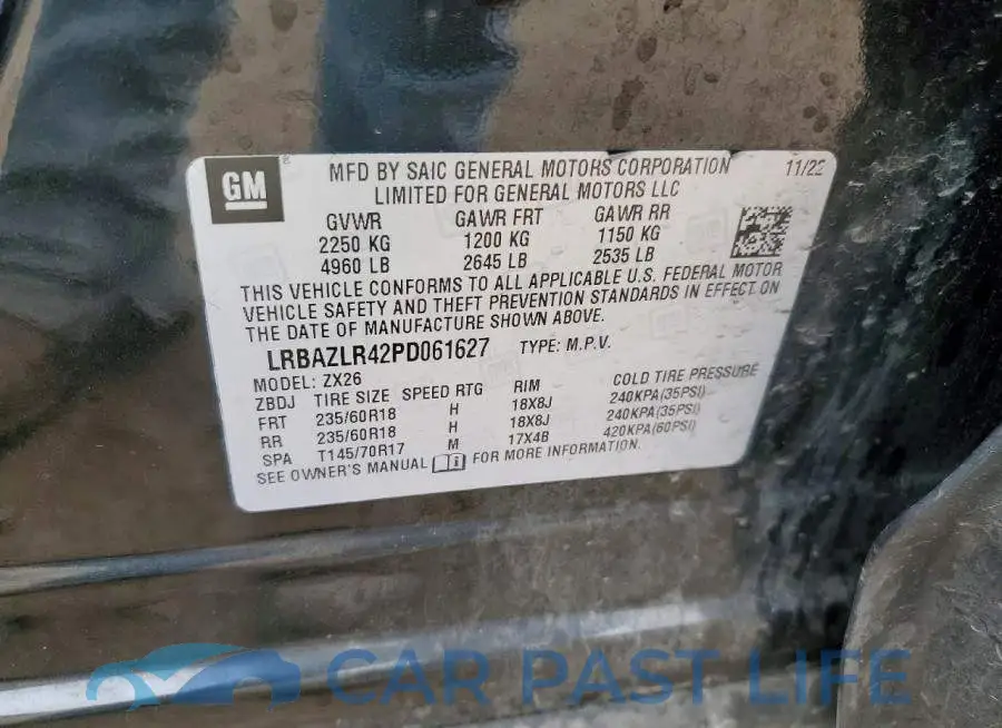 LRBAZLR42PD061627# 12