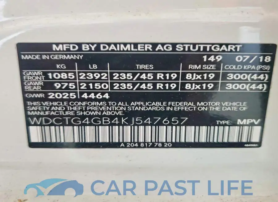 WDCTG4GB4KJ547657# 12