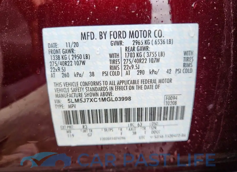 5LM5J7XC1MGL03998# 13