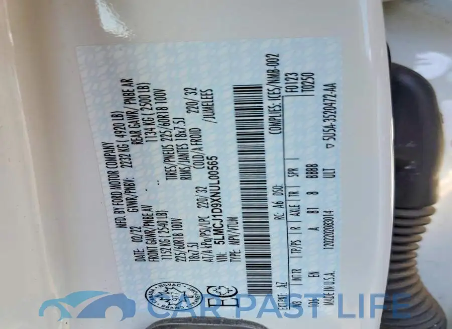 5LMCJ1D9XNUL00565# 12