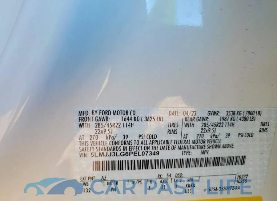 5LMJJ3LG6PEL07349# 8