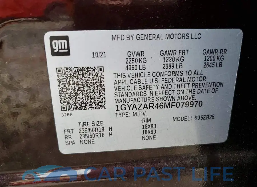 1GYAZAR46MF079970# 12