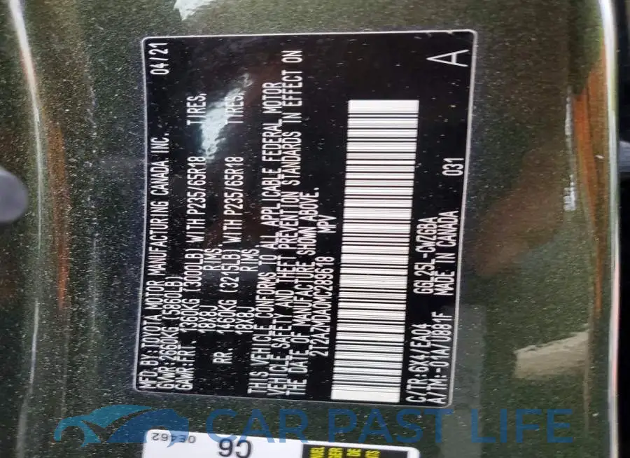2T2AZMDA0MC289618# 14