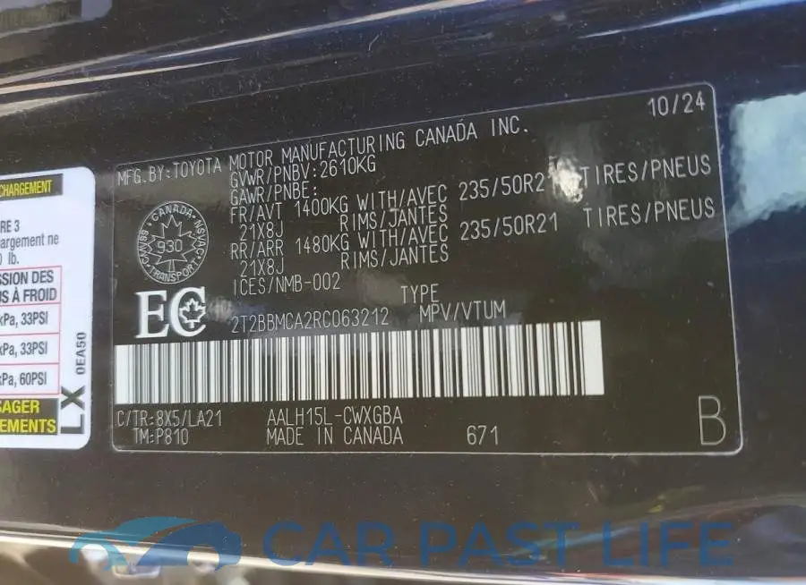 2T2BBMCA2RC063212# 13