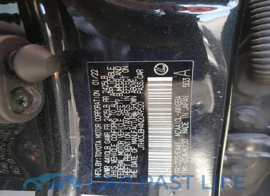 JTHX3JBH4N2049520# 13