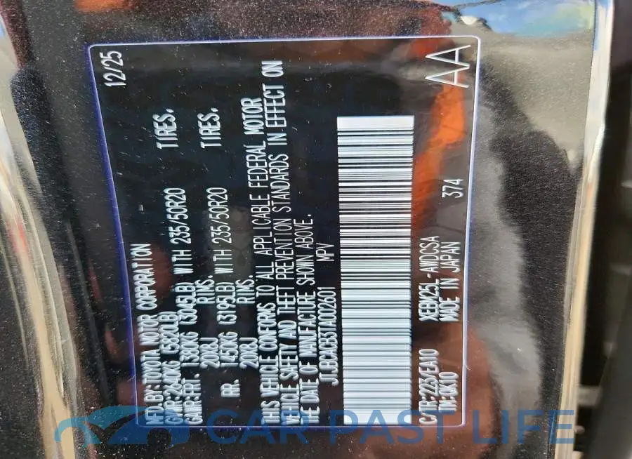 JTJBCACB3TA002601# 12