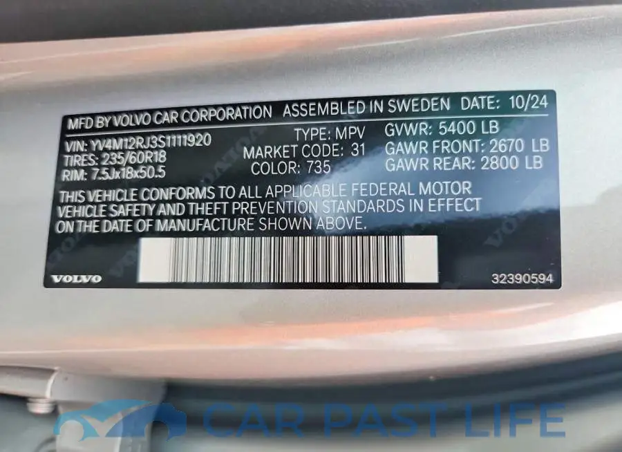 YV4M12RJ3S1111920# 13