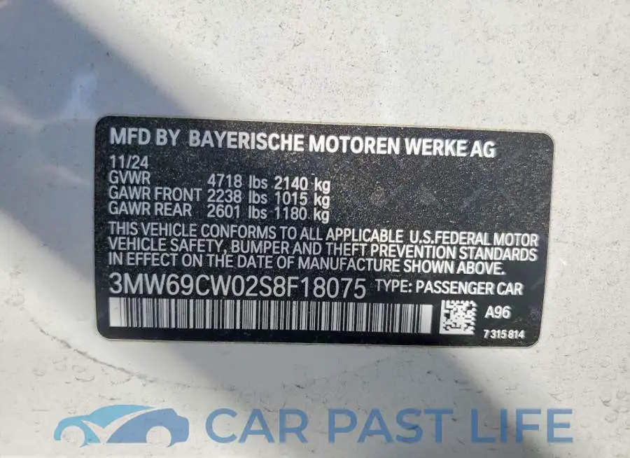 3MW69CW02S8F18075# 12