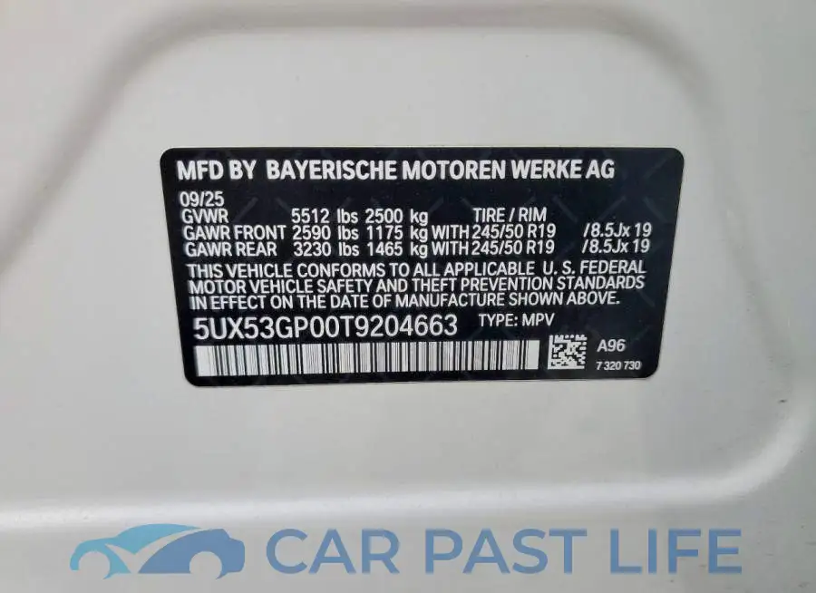 5UX53GP00T9204663# 14