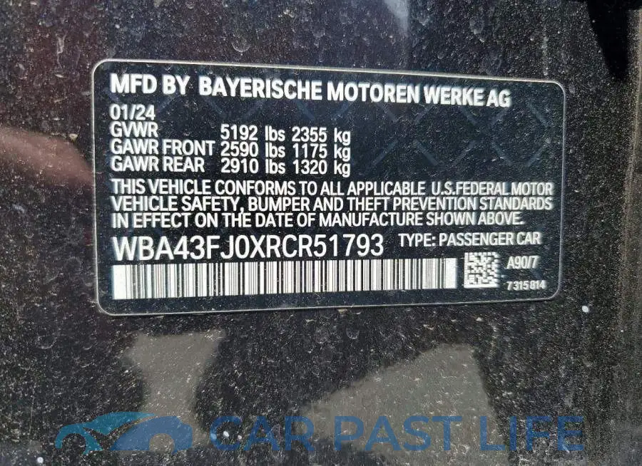 WBA43FJ0XRCR51793# 12
