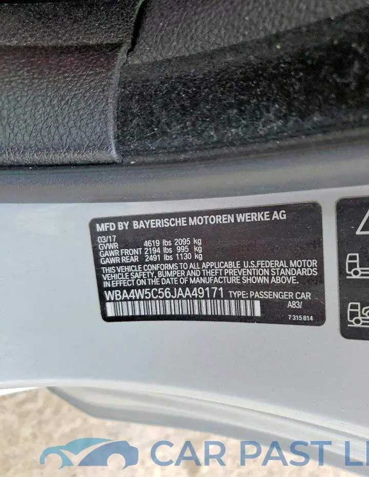 WBA4W5C56JAA49171# 13