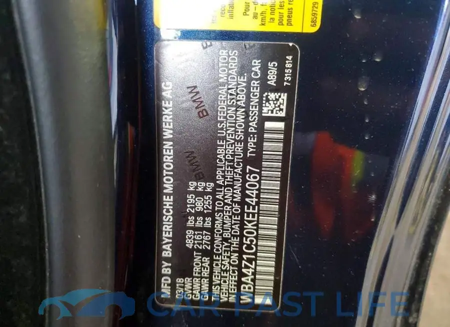 WBA4Z1C50KEE44067# 12