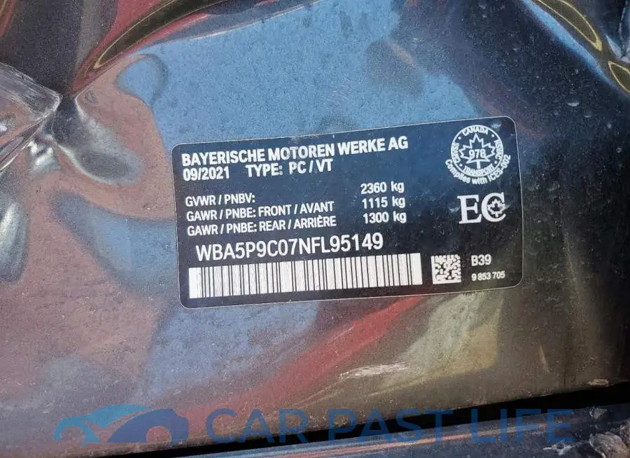 WBA5P9C07NFL95149# 12