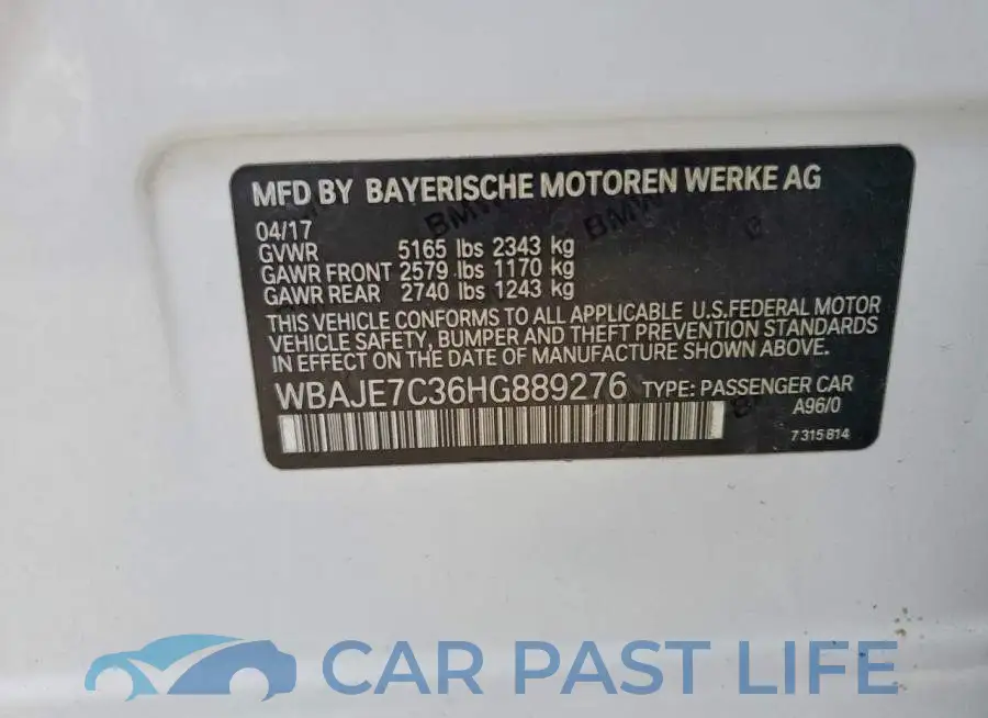 WBAJE7C36HG889276# 13