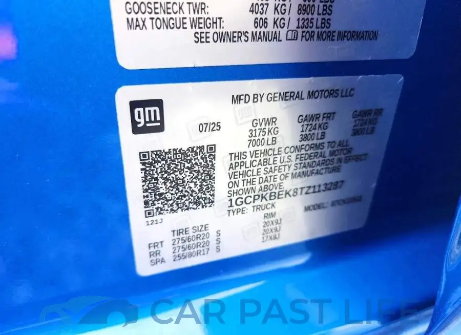 1GCPKBEK8TZ113287# 12