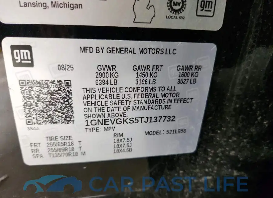 1GNEVGKS5TJ137732# 13