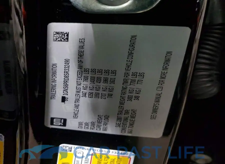 1GNS6PRD8SR332490# 13