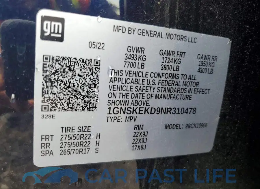 1GNSKEKD9NR310478# 13