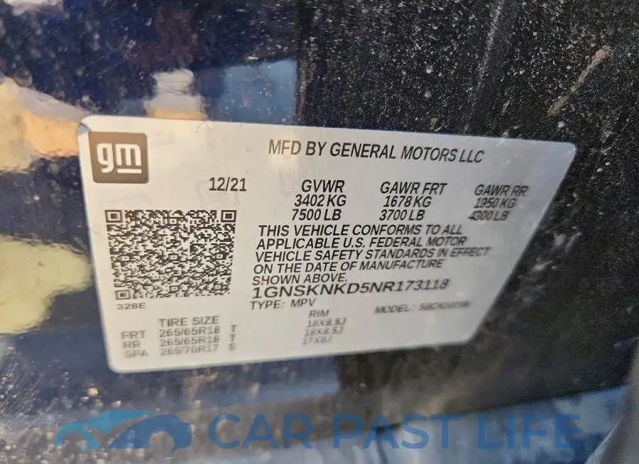1GNSKNKD5NR173118# 13
