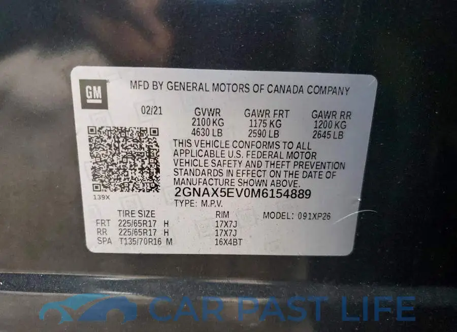 2GNAX5EV0M6154889# 13
