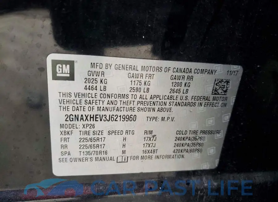 2GNAXHEV3J6219960# 14