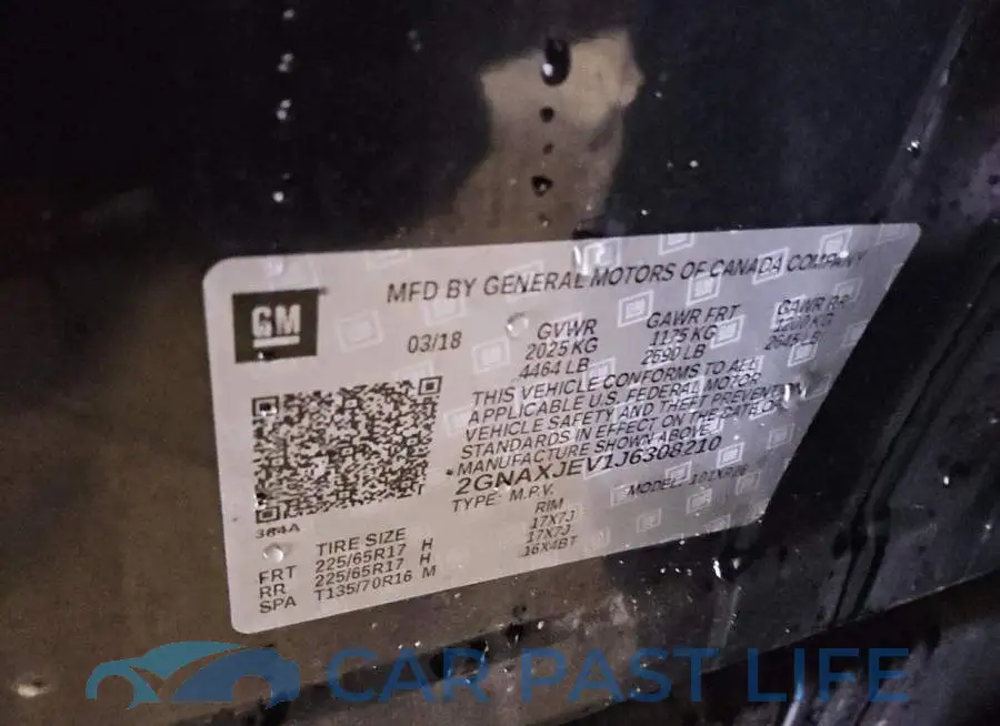 2GNAXJEV1J6308210# 12