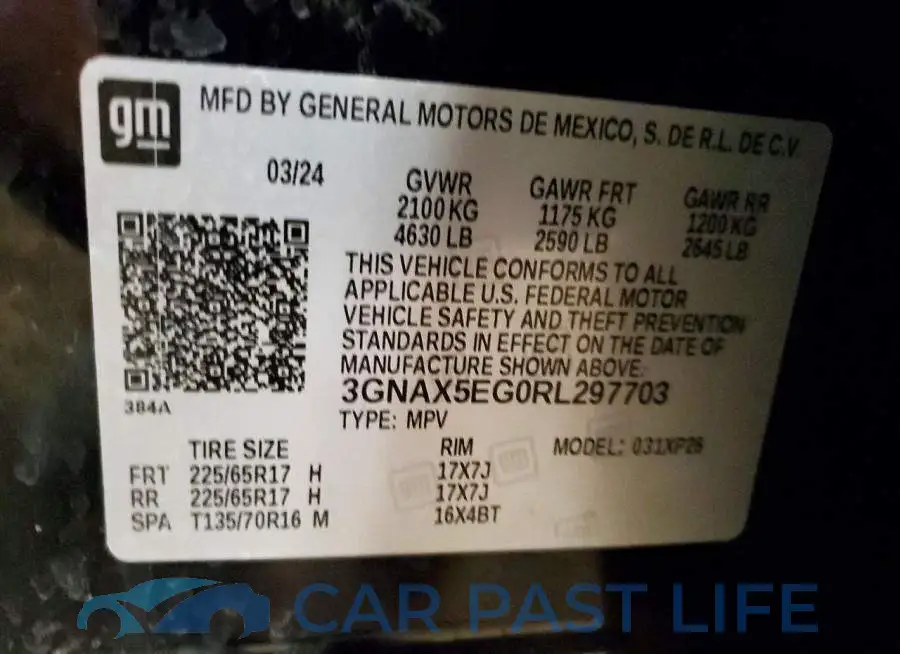 3GNAX5EG0RL297703# 13