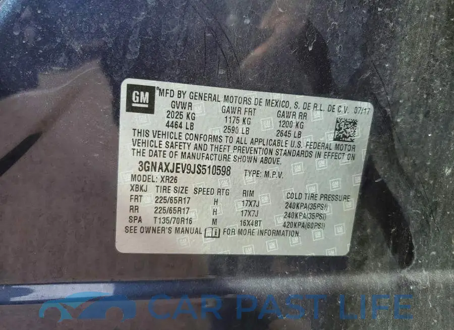 3GNAXJEV9JS510598# 13