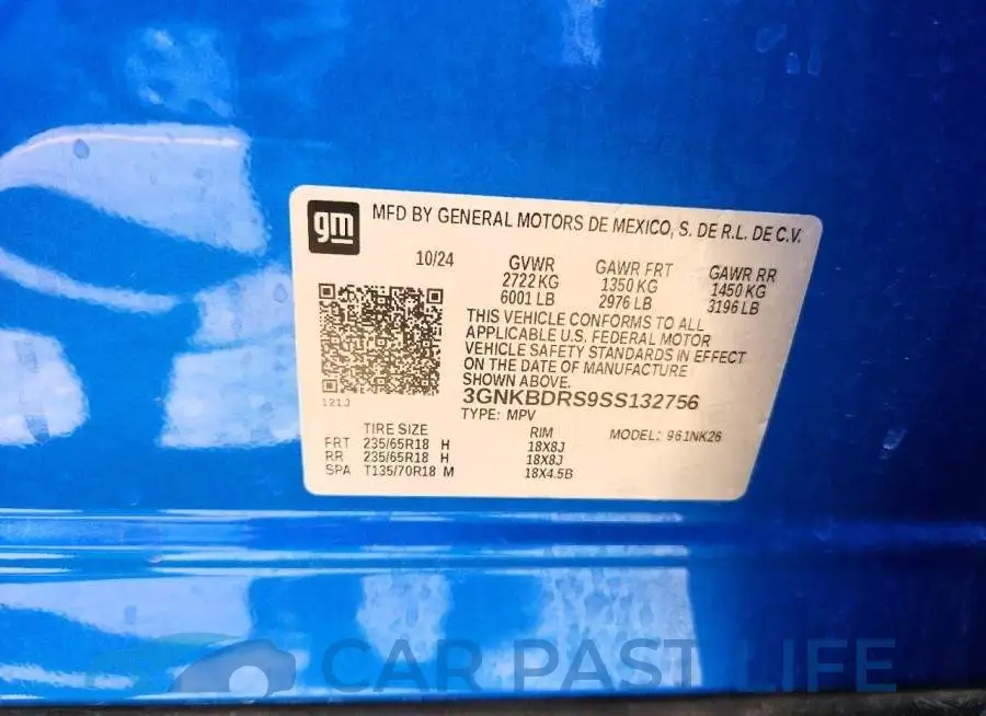 3GNKBDRS9SS132756# 13