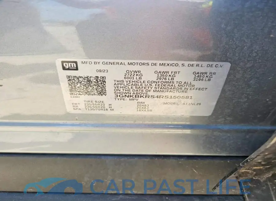 3GNKBKRS4RS150581# 13