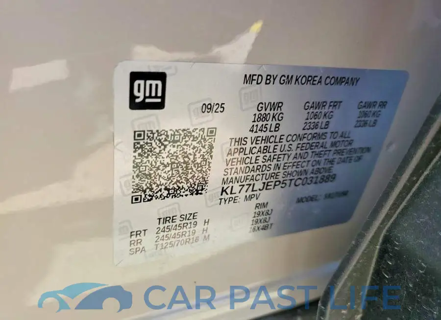 KL77LJEP5TC031889# 13