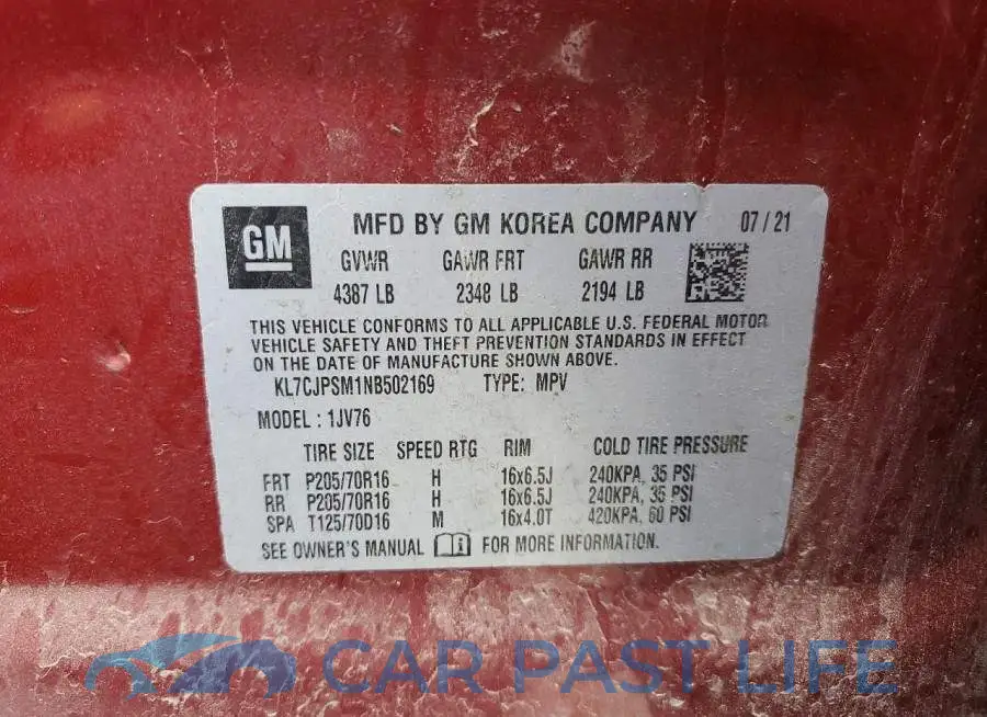 KL7CJPSM1NB502169# 13