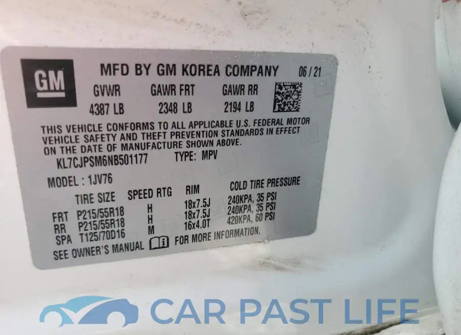 KL7CJPSM6NB501177# 13
