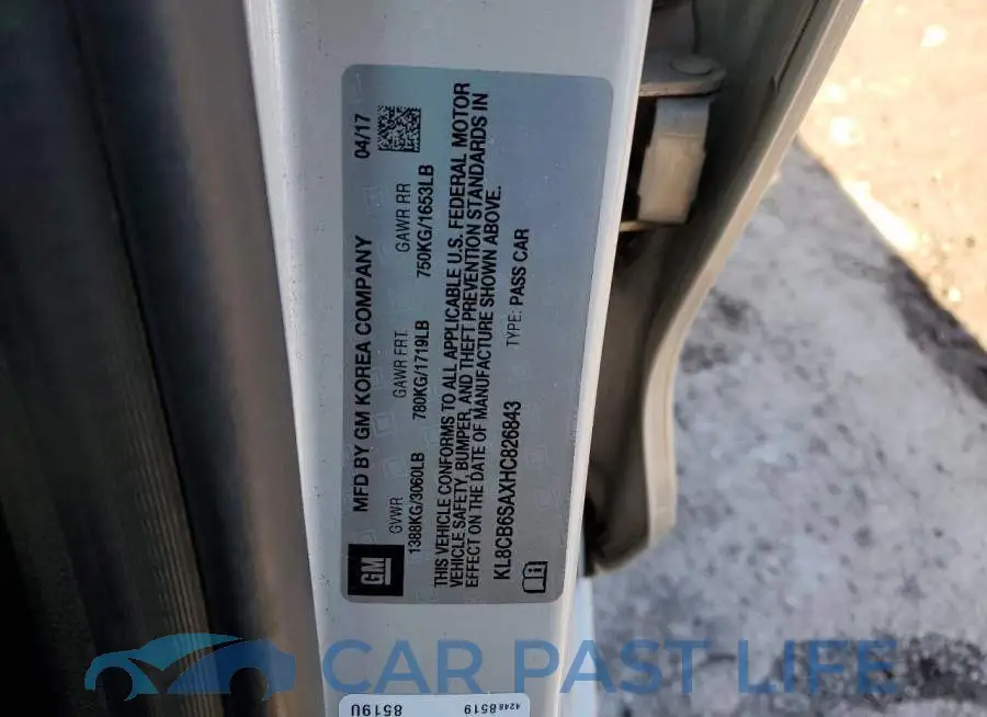 KL8CB6SAXHC826843# 12