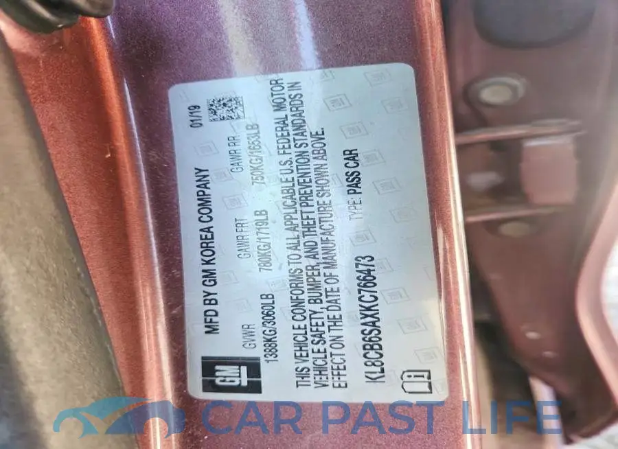 KL8CB6SAXKC766473# 12