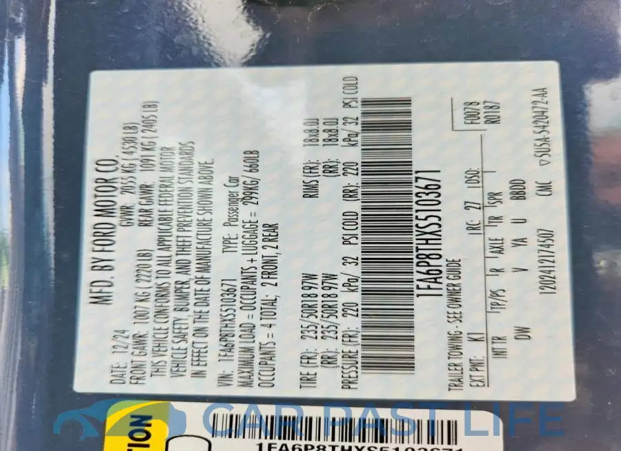 1FA6P8THXS5103671# 12