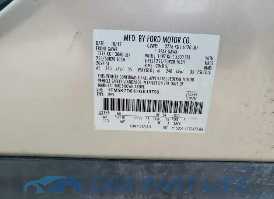 1FM5K7D81HGE19790# 13