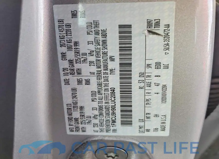 1FMCU9H90LUC20840# 13