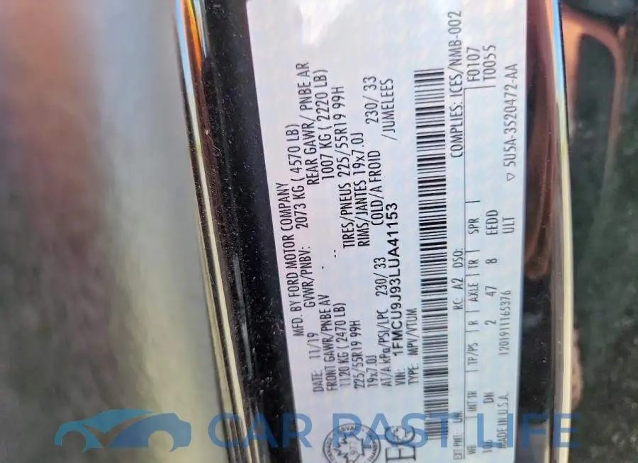 1FMCU9J93LUA41153# 13