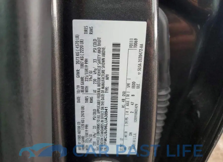 1FMCU9J96LUA30941# 12