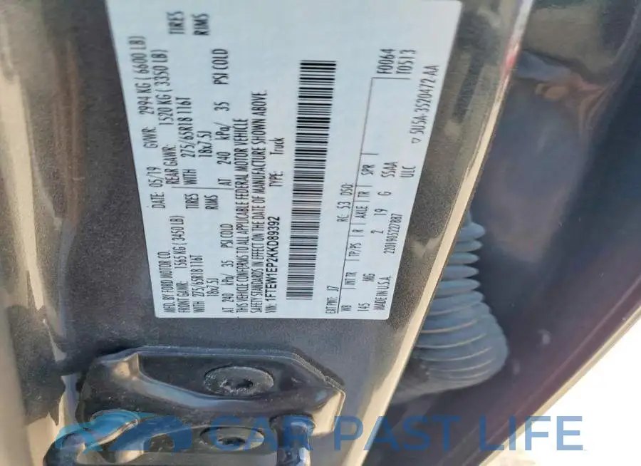1FTEW1EP2KKD89392# 12