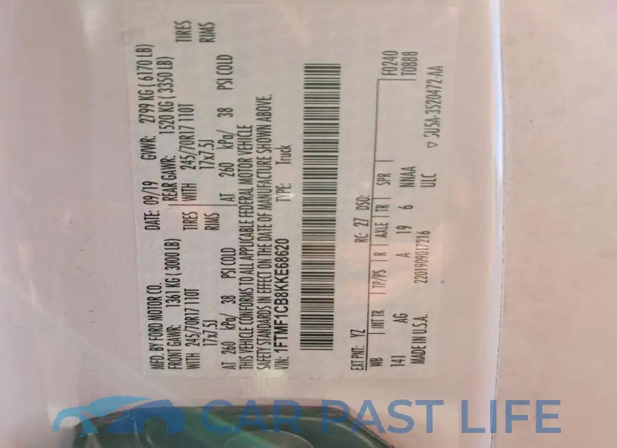 1FTMF1CB8KKE68620# 12