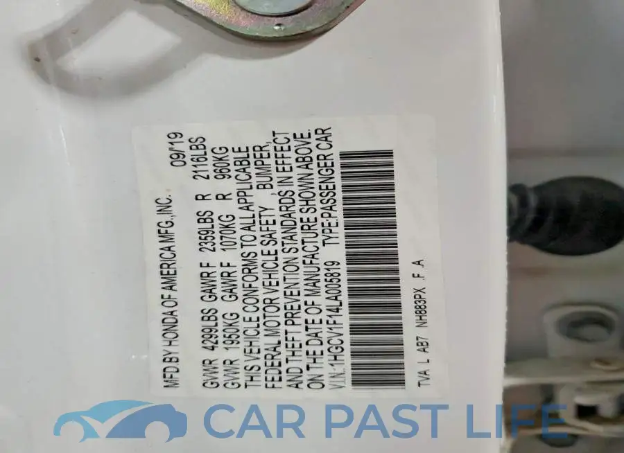 1HGCV1F14LA005819# 13