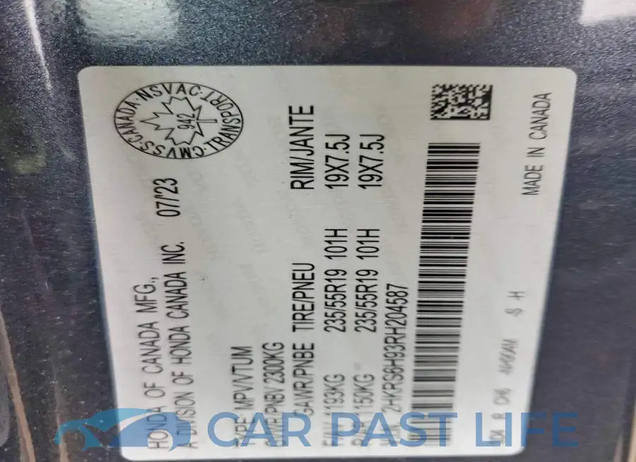 2HKRS6H93RH204587# 14
